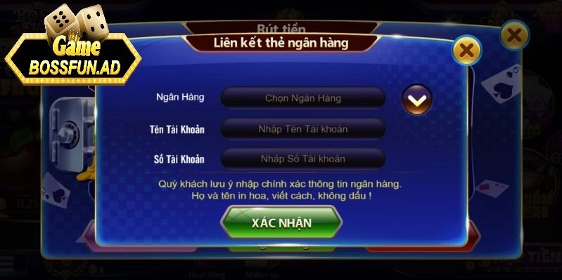 Điều kiện và yêu cầu khi rút tiền bossfun